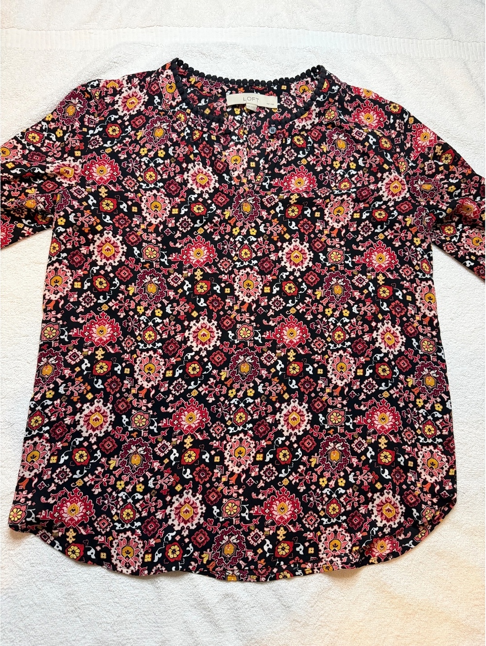 LOFT Petite Floral Print Blouse Size XSP - #1079